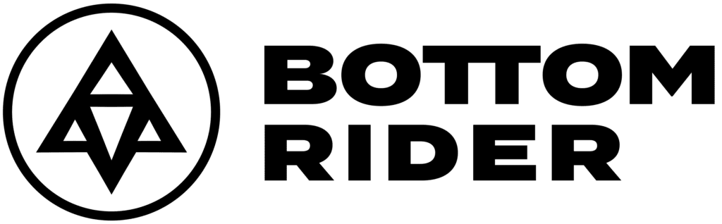Bottom Rider logo in black with transparent background.