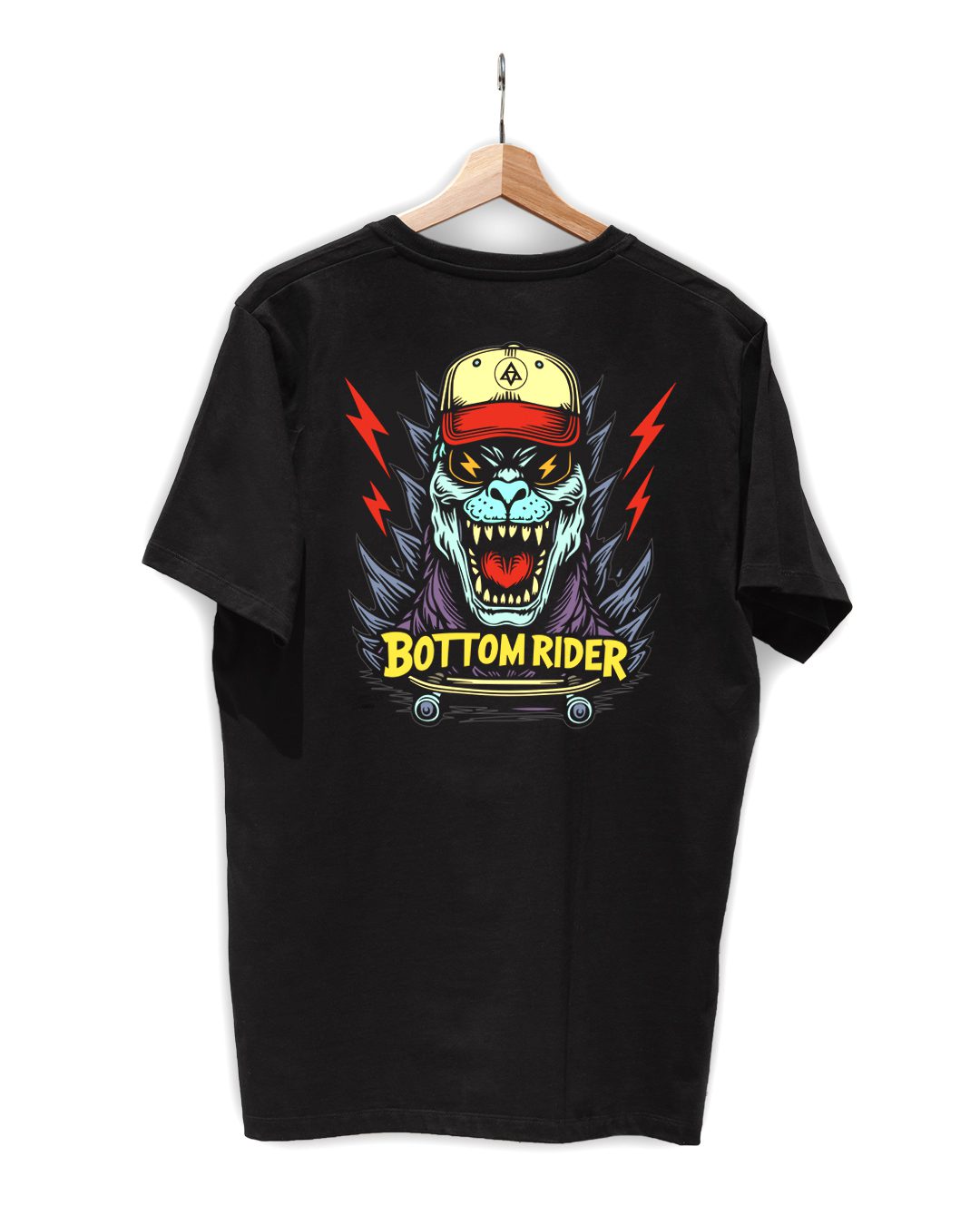 bottom rider Off the Leash black tshirt back print - Off the Leash T-Shirt