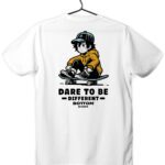 bottom rider dare to be different tshirt white back print - Dare to Be Different T-Shirt – Stand Out & Skate On