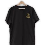 bottom rider blast off black tshirt front print