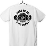 bottom rider break the rules tshirt white back print