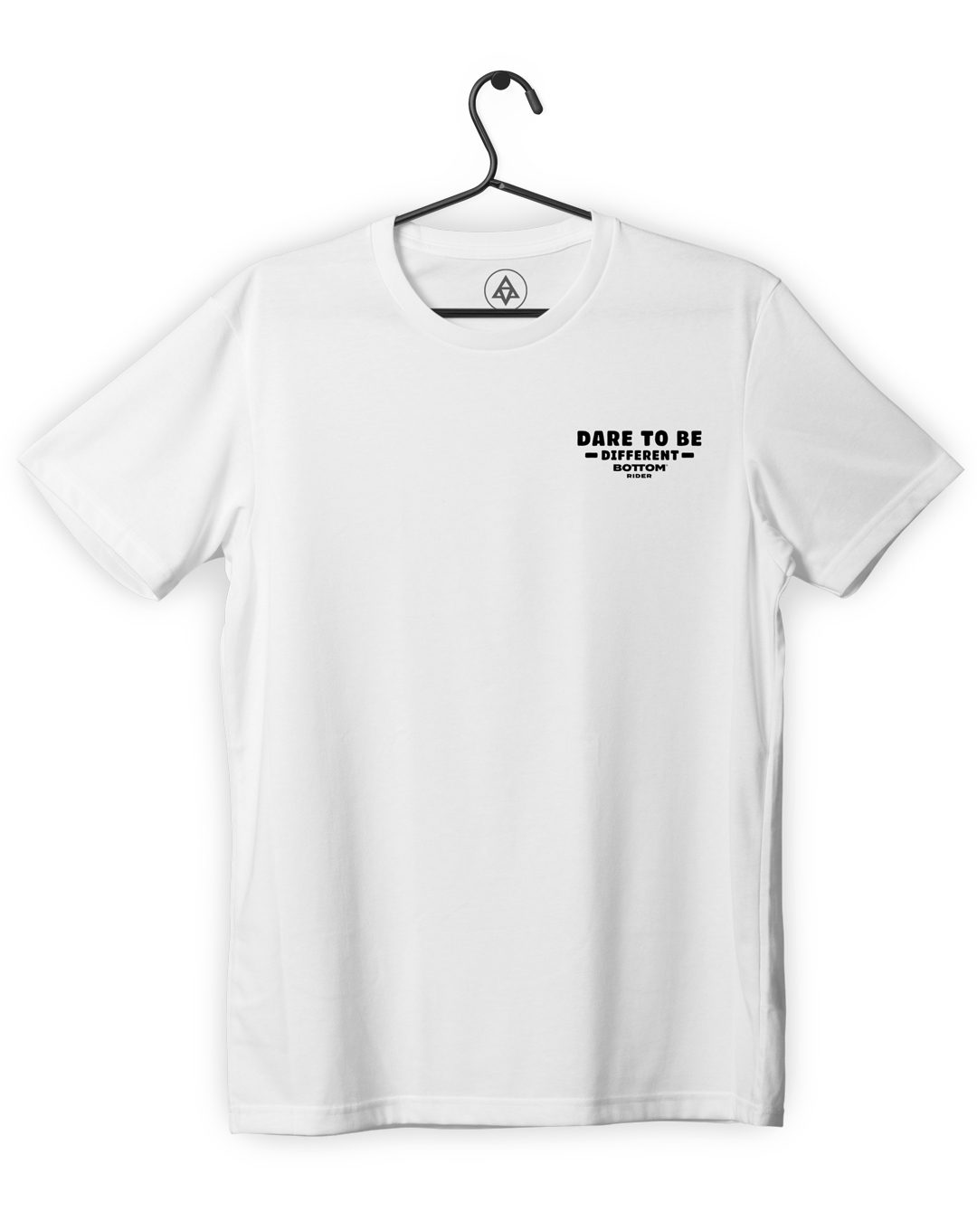 bottom rider dare to be different tshirt white front print