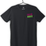 bottom rider rebel at heart tshirt front dark blue print