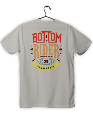 bottom rider street mark tshirt cream back print