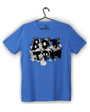bottom flow tshirt blue front print - Bottom Flow T-Shirt – Sky Blue Streetstyle Edition