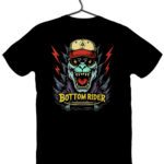 bottom rider Off the Leash black tshirt back print - Off the Leash T-Shirt