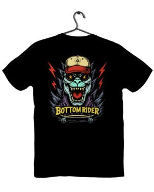 bottom rider Off the Leash black tshirt back print - Off the Leash T-Shirt