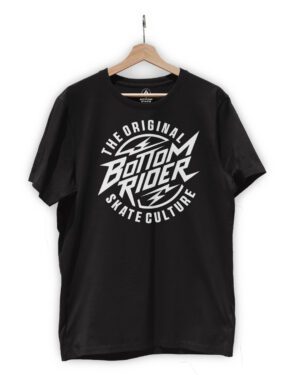 bottom rider Strike hard 07 tshirt black front print - Strike Hard T-Shirt – Punk Energy, Skate Soul ⚡