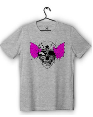 bottom rider skull tee tshirt grey editon front print - Bottom Flow T-Shirt – Sky Blue Streetstyle Edition
