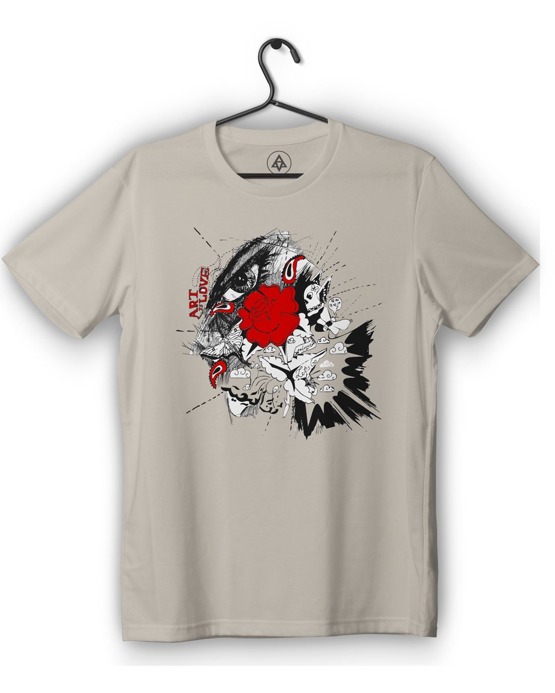 bottom rider tee logo urban sand front print - Bottom Flow T-Shirt – Sky Blue Streetstyle Edition