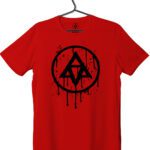 bottom rider drip emblem tshirt raw identity front red print - Drip Emblem T-Shirt | Raw Identity by Bottom Rider