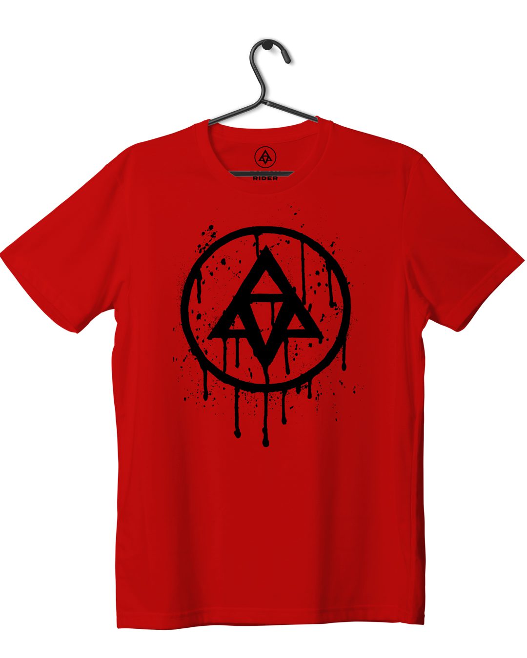 bottom rider drip emblem tshirt raw identity front red print - Drip Emblem T-Shirt | Raw Identity by Bottom Rider