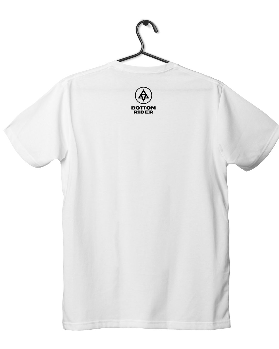 bottom rider inked logo back white print - Bottom Rider Inked Logo Tee