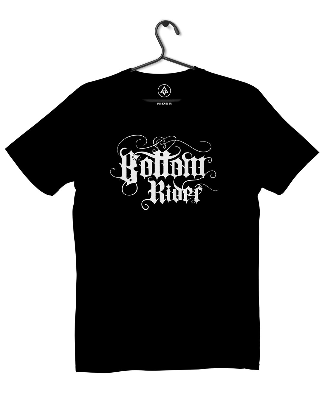 bottom rider inked logo front black print - Bottom Rider Inked Logo Tee