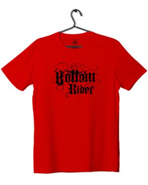 bottom rider inked logo front red print - Bottom Rider Inked Logo Tee