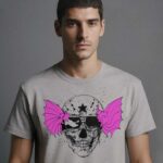 model Bottom Rider Skull Tee – Light Grey Edition