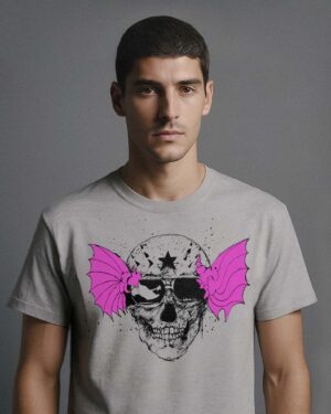 model Bottom Rider Skull Tee – Light Grey Edition
