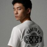 model bottom rider break the rules tshirt white back print