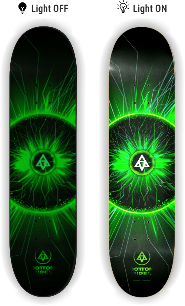 deck n33 glow in the dark on off