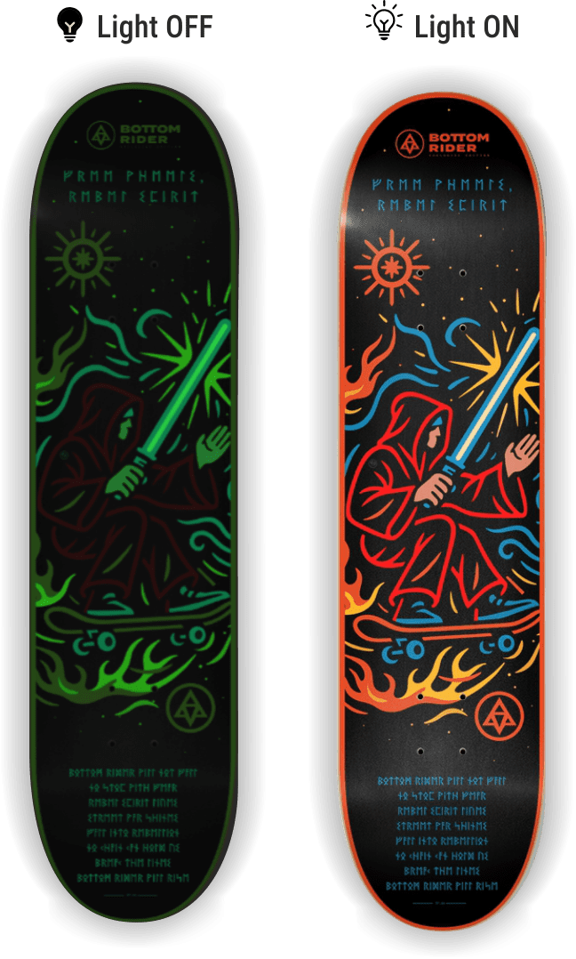 deck n44 glow in the dark on off