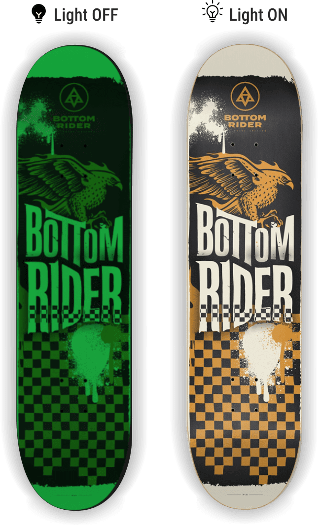 deck n55 glow in the dark on off