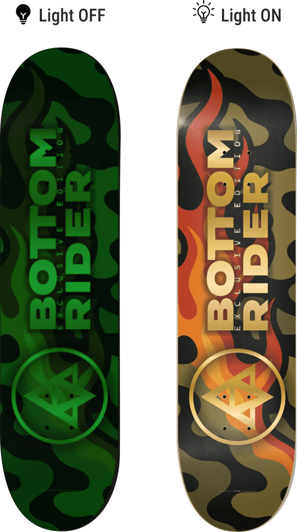 deck n122 glow in the dark on off