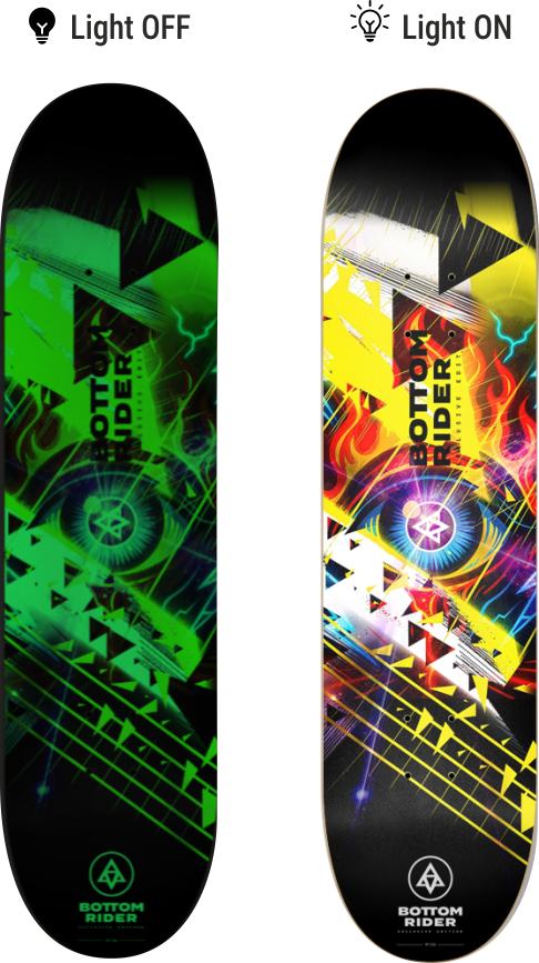 deck n133 glow in the dark on off