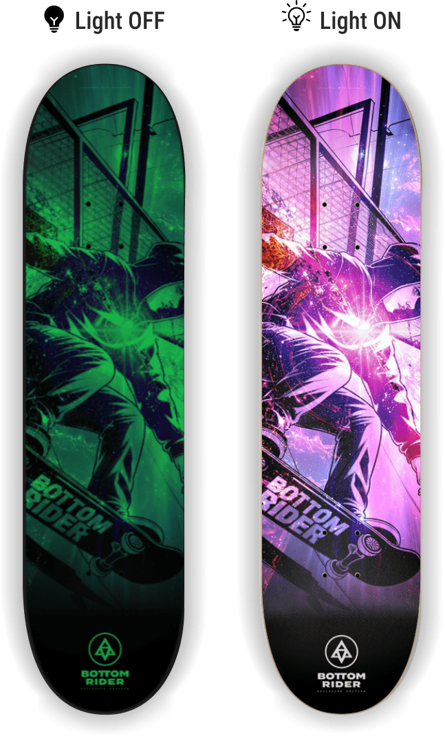 deck n77 glow in the dark on off