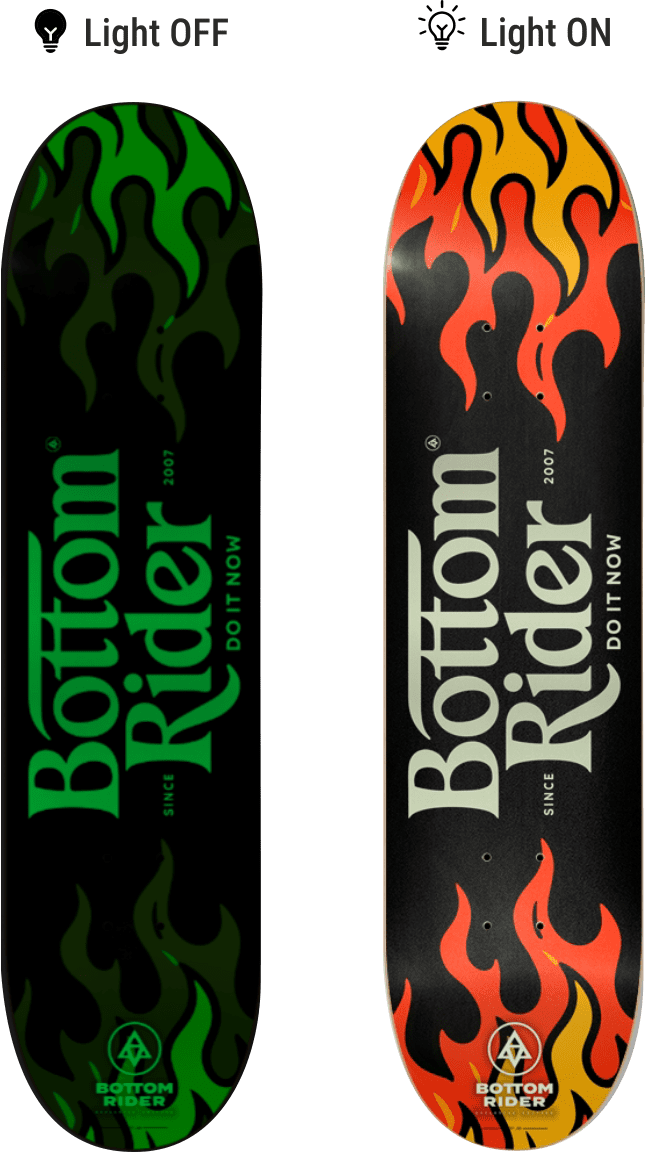 deck n99 glow in the dark on off